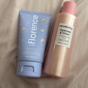 Florence by mills Coffee Glow Mask and mCoBeauty hydrate pore reducing toner